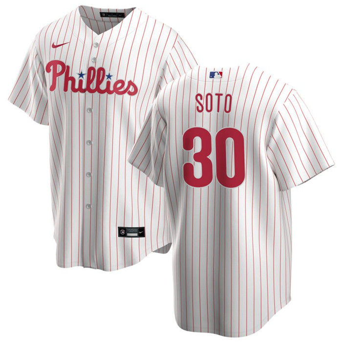 Men's Philadelphia Phillies #30 Gregory Soto White Cool Base Stitched Baseball Jersey